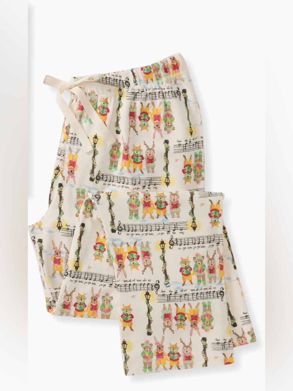 Burt’s Bees Size Large organic Cotton Pajama Pants Pull On Drawstring Christmas
